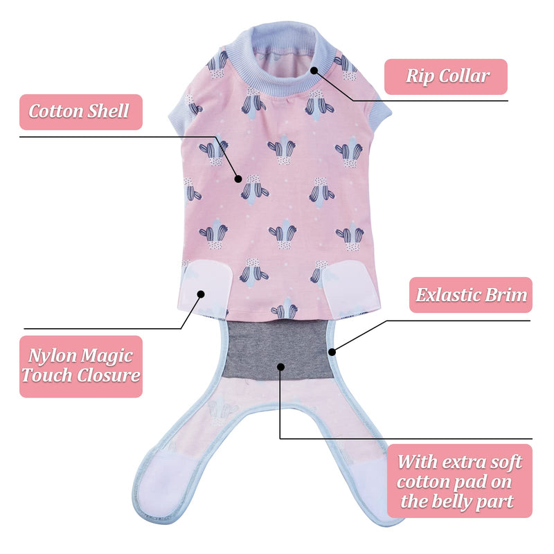 PUMYPOREITY Recovery suit for dogs, castration wound protection suits, puppy dog bodysuit after surgery, post-operative protective clothing, wounds, anti-licking, e-collar alternative after operations (pink, XL) pink - PawsPlanet Australia