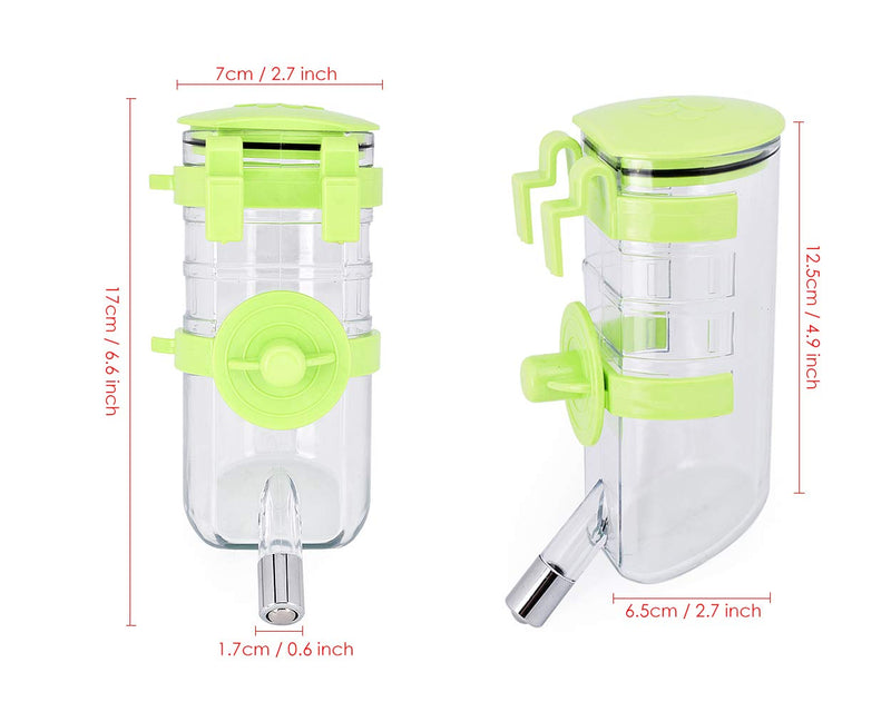 ds. distinctive style Rabbit Water Bottle No Drip 350ml/12oz Puppies Crate Water Dispenser Pet Cage Hanging Water Bottles - Green - PawsPlanet Australia