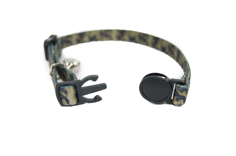 Pet Palace® "MILITARY MOGGY camouflage green safety collar with bell plus FREE cute catnip toy - PawsPlanet Australia