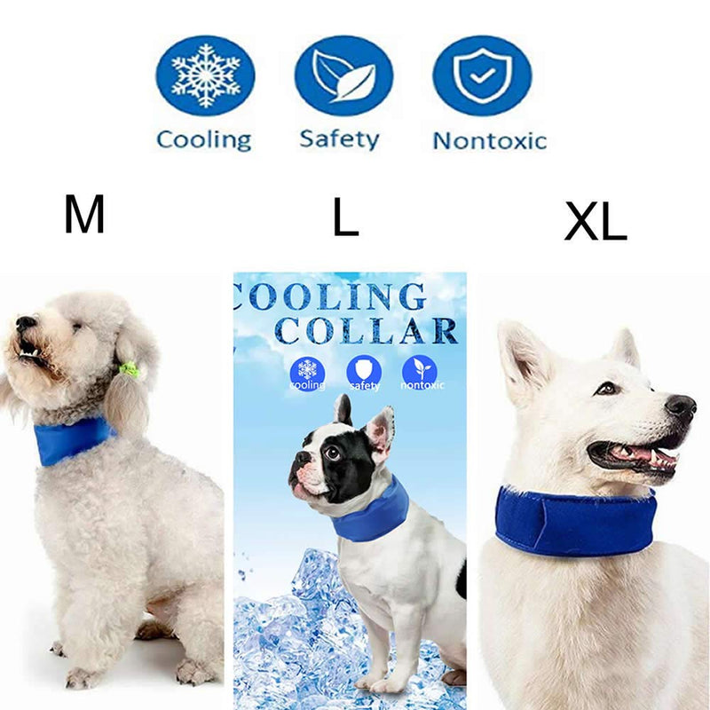 [Australia] - SHITONGDA Dog Summer Cooling Bandana, Comfortable Pet Dog Ice Collar Chill Out Scarf for Puppy Pet Cat M 