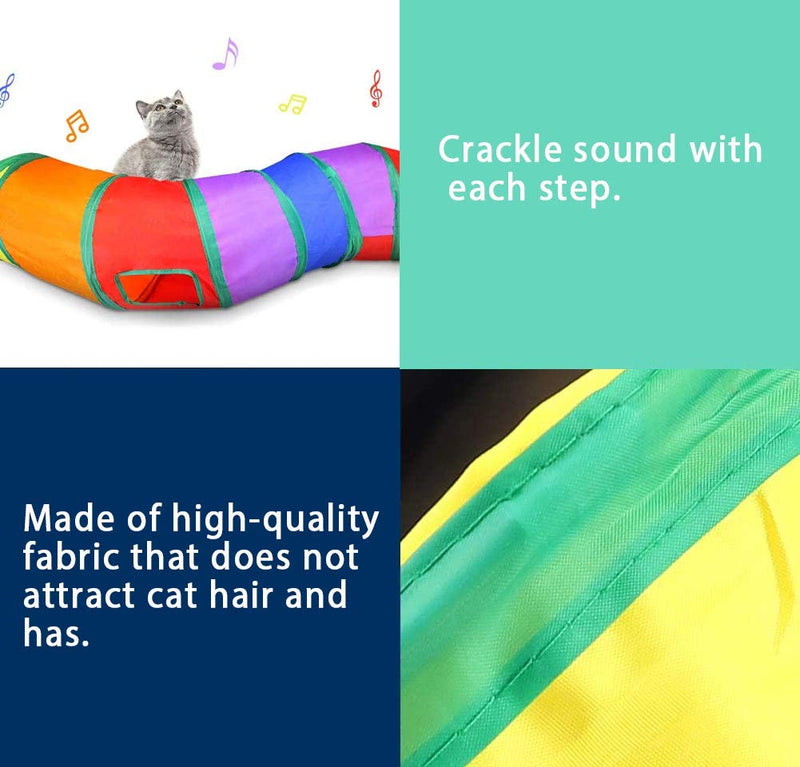 ACEONE Cat Tunnel for Indoor Cats, Pet Play Tunnel and Tube Toy, Cat Collapsible Interactive S-Tunnel for Kitten Rabbit Puppy Ferret Tunnel only - PawsPlanet Australia