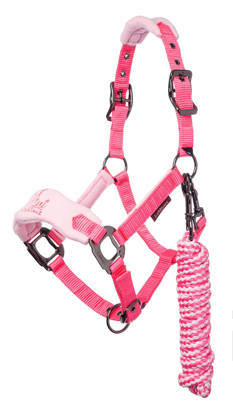 LeMieux Mini Vogue Fleece Pony Headcollar & Rope - Watermelon - PawsPlanet Australia