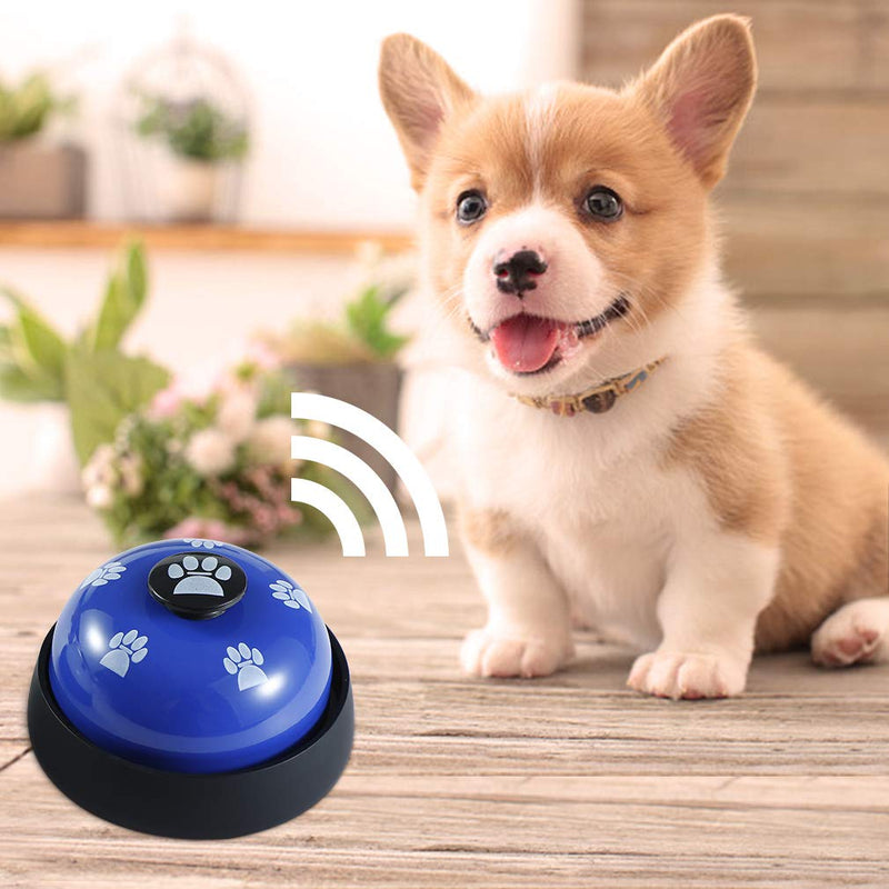 Dailyextreme Pet Training Bells, 2 Pack Dog Puppy Cat Pet Door Bells, for Potty Toilet Training Go Outside and Eating Communication Training Bells (with Non Skid Rubber Bases,Clicker, Whistle) 2 pcs blue bell+Silicone pad+Clicker - PawsPlanet Australia