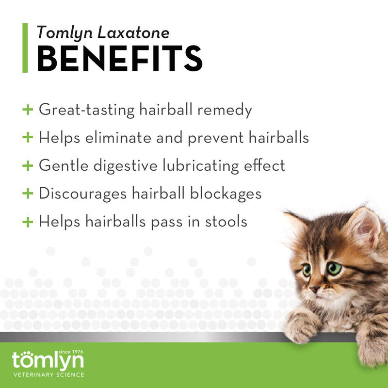 TOMLYN Laxatone Hairball Remedy Gel for Cats Maple 2.5oz - PawsPlanet Australia