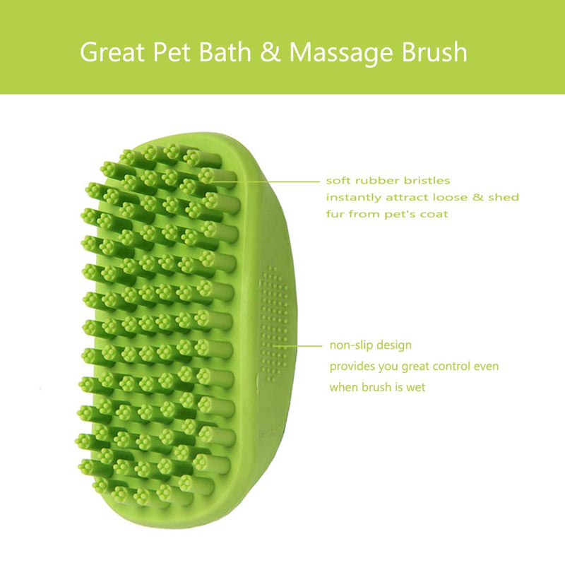 [Australia] - Metopets Dog Bath Brush, Great Pet Bathing Tool Washing Shower Grooming Brush for Shampooing Dogs & Cats, Soft Rubber Bristles Give Pet Gentle Massage 