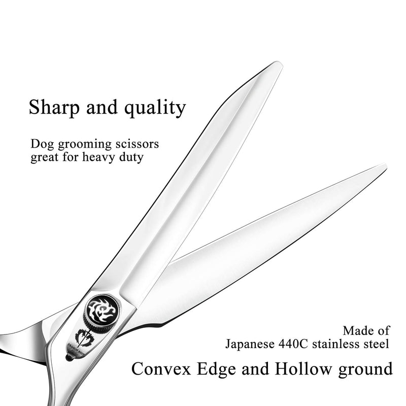 DRAGON RIOT 8.0" Professional Dog Grooming Scissors Pet Straight Cutting Shear Japanese Stainless Steel Razor Sharp Dog Scissors Hand Made D-8.0 inch cut shear - PawsPlanet Australia