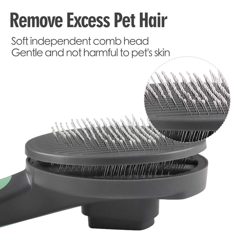 JOCHA Dog Cat Slicker Brush Deshedding Tool for Shedding and Grooming Gently Removes Loose Undercoat Mats Tangled Hair Dander Dirt for Shedding Short Long haired with Quick Self Cleaning Button Blue - PawsPlanet Australia