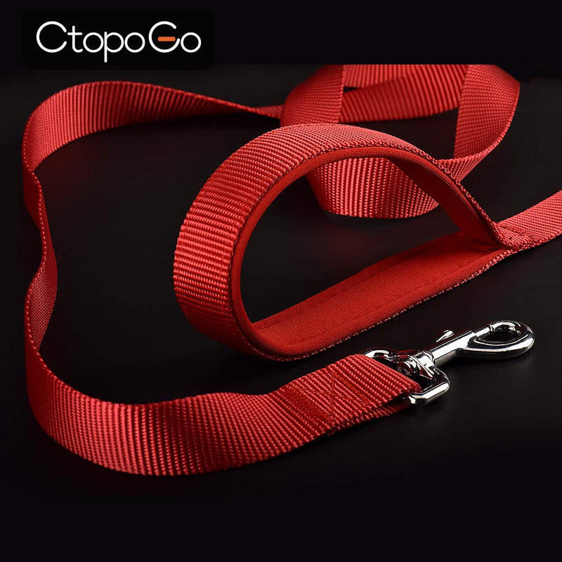 [Australia] - CtopoGo Nylon Dog Leash, with Padded Handles Dogs Leash, Strong and Durable Dog Pet Leashes Training,Walking Lead for Small to Large Dogs 47in Black 