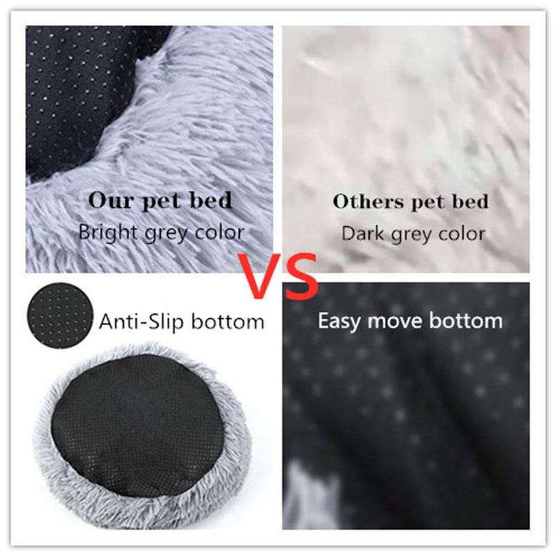 [Australia] - Aqueous Dogs Bed Calming Bed for Dogs Machine Washable, Waterproof Bottom Ultra Soft Washable Dog and Cat Cushion Bed Warming Cuddler Bed for Cats or Dogs Medium grey 