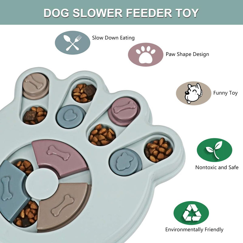 Idepet Dog Puzzle Slow Feeder Toy, Puppy Treat Feeder Dog Slow Feeder Training Bowl, Dog IQ Brain Games Treat Dispenser for Puppy Chihuahua Teddy Golden Retriever(Blue) Blue - PawsPlanet Australia