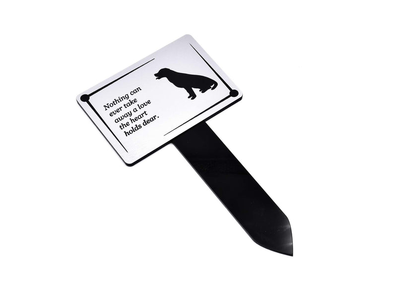 OriginDesigned Dog Memorial Plaque Stake SILVER and Black - Outdoor Garden Waterproof (Labrador) Labrador - PawsPlanet Australia