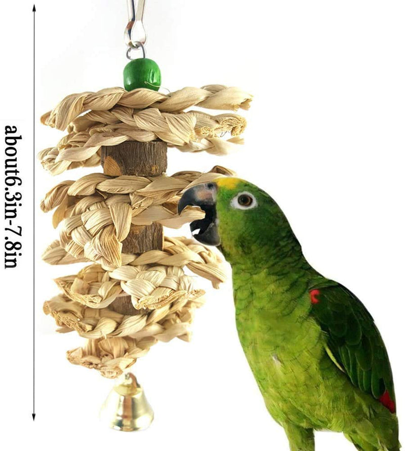 [Australia] - Parrot Toys Chewing Bird Toy Cuttle Bone Beak Grinding Cage Hanging Bell Toys for African Greys Amazon Conure Eclectus Budgies Parakeet Cockatiel Hamster Chinchilla Rabbit, 3 Pack 