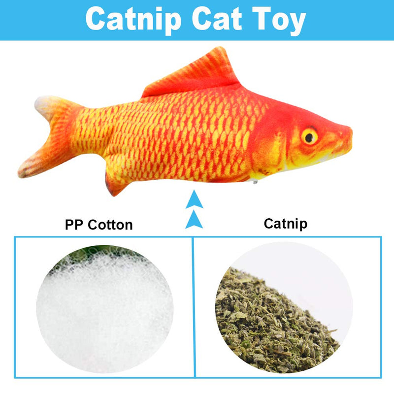 EaMien Electric Fish Cat Toy, Realistic Plush Moving Wagging Fish Toys Simulation Interactive Cat Kitten Toys for Indoor Cats Pets Kitten, Perfect for Biting, Chewing and Kicking (Carp) - PawsPlanet Australia