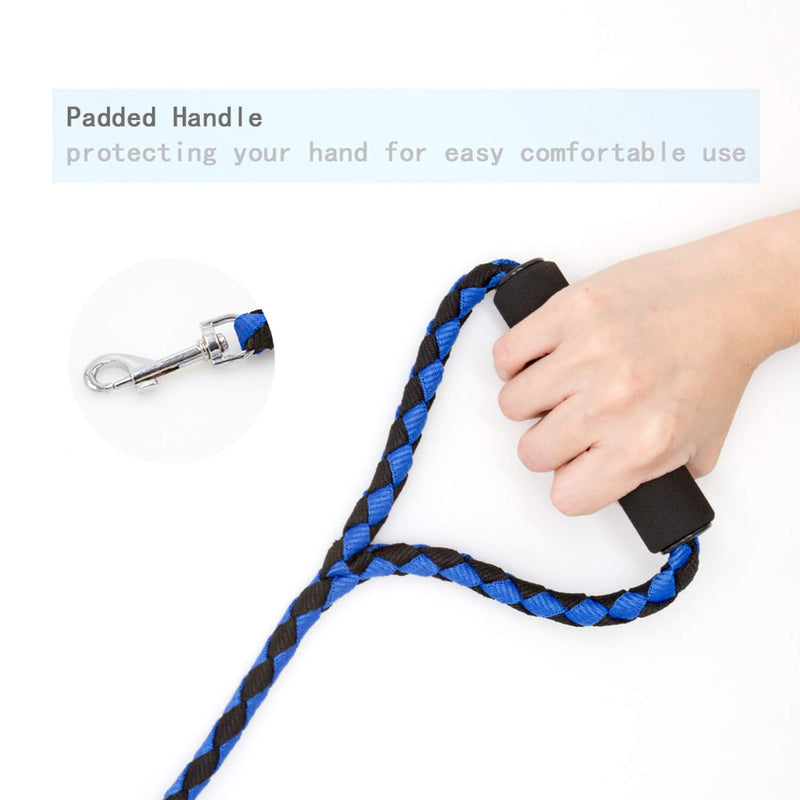 [Australia] - Paw Chaos Dual Dog Leash, Double Dog Leash - No Tangle Dog Walking Training Leash,Comfortable Shock Absorbing Bungee for Two Dogs Blue+black 