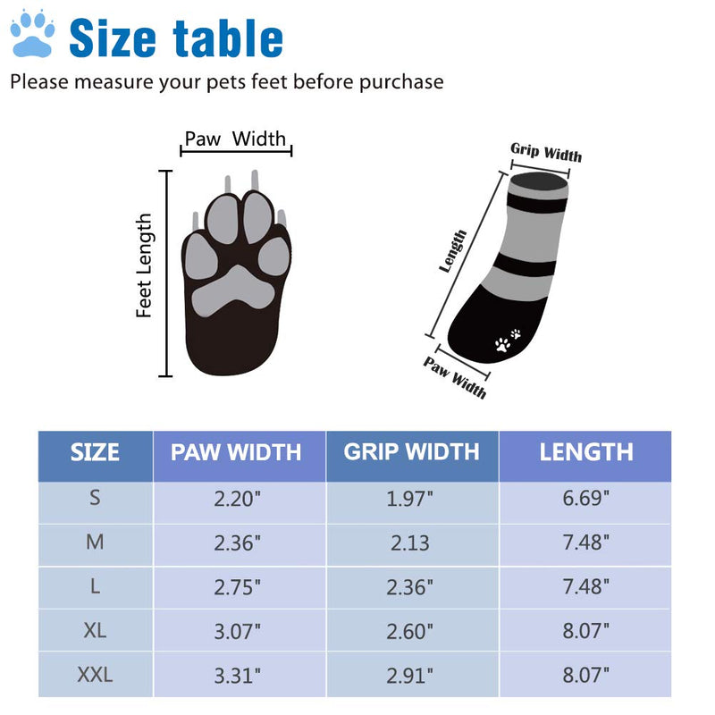 KOOLTAIL Dog Socks Anti-Slip Dog Boots with Straps Traction Control, Paw Protection Sets for Indoor Hardwood Floors & Outdoor, Fits Small Medium Large Dogs - PawsPlanet Australia