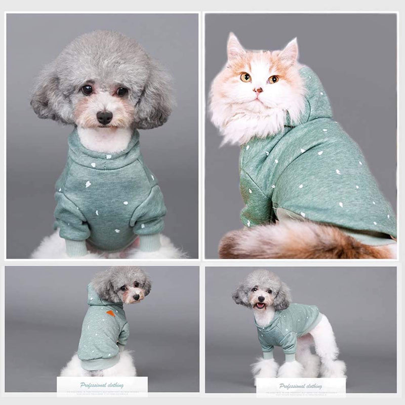 [Australia] - BONDOGLAND Dog Hoodies Pet Jumpsuit Kitty Clothes Puppy Pjs Sweater Tracksuit for Small Dogs Cat S(Chest11.8"-13.77", 2.5-4 lb) 