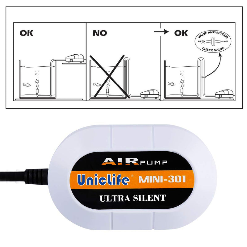 [Australia] - Uniclife Aquarium Air Pump Quiet10 with Accessories for 10 Gallon Fish Tank 