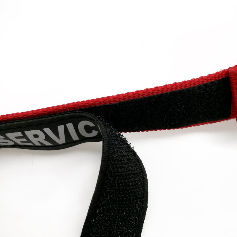 [Australia] - Homiego K9 Service Dog Collar, Adjustable Nylon Dog Collar with Reflective Service Dog Patch for Small Medium Large Dogs L Red 