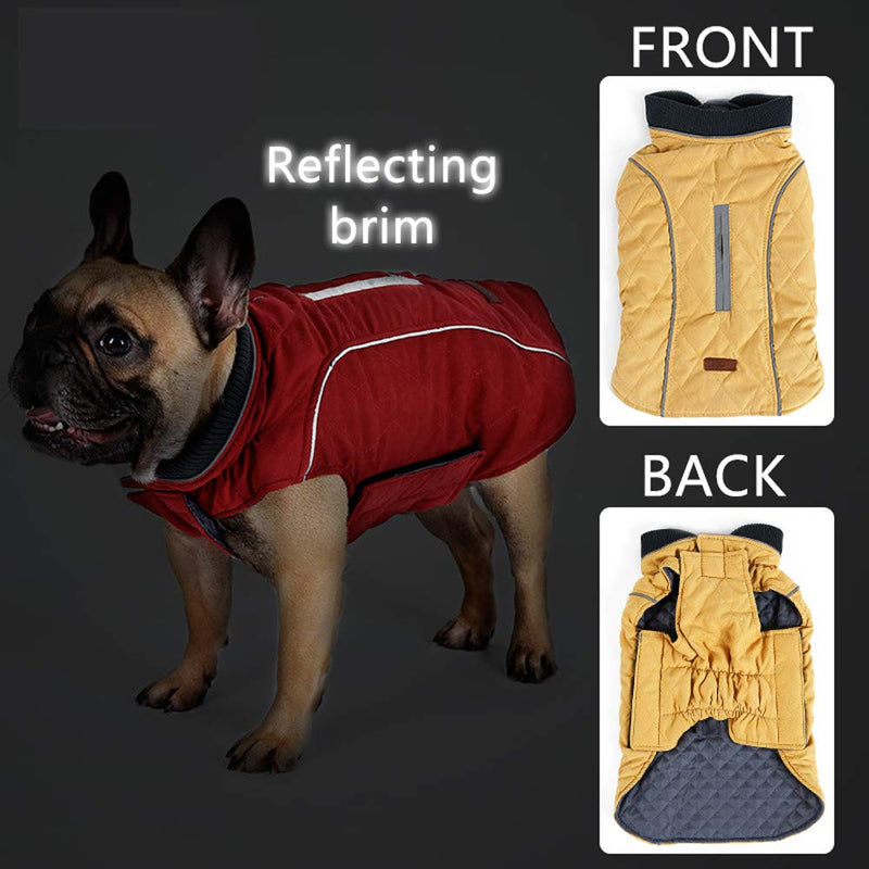 Kismaple Reflective Vest Dog Coat Jacket Cold Winter Warm Outfit Clothes for Small Medium Large Dogs Pet Apparel Orange, XL Chest: 24.4"- 27.6" - PawsPlanet Australia