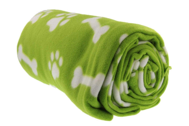 [Australia] - Large Throw Pet Blanket for Dogs and Cats, 59 x 63 Inches - A Pet Fleece Blanket For Your Dog, Cat or Puppy - Cute Paw and Bone Design - Use at Home as Dog Bedding and as a Travel Blanket 