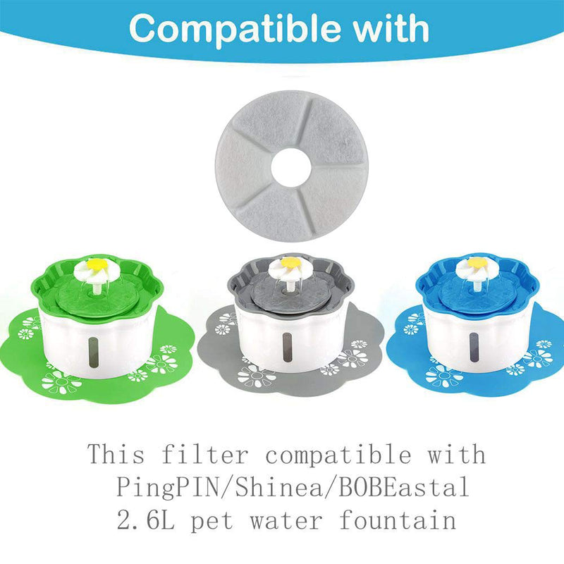 PingPIN Replacement Filters for 2.6L (88 oz) Large Capacity Flower Cat Water Fountain (6 Pack) - PawsPlanet Australia