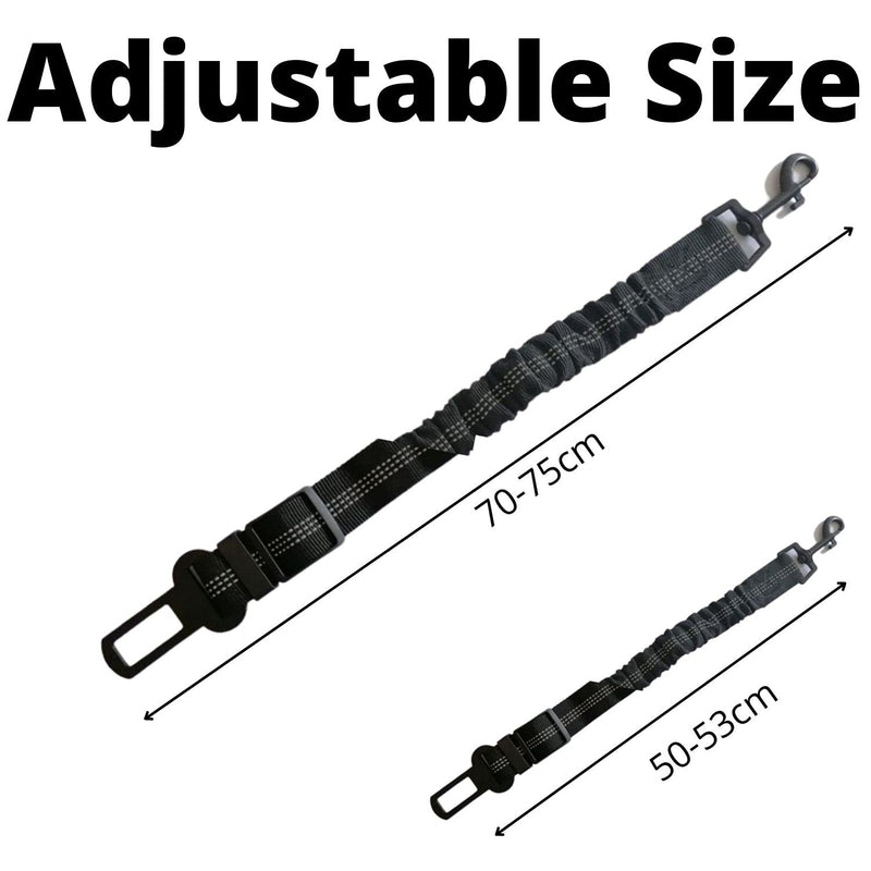 HIZOFY Dog Seat Belt for Car- Elastic Buckle Dog Car Seat Belts-Adjustable Dog Car Harness Seatbelt with Elastic Bungee Buffer- Car Seat Belt for Dogs Cats Pets in Car For Small Dogs & Puppies (Black) - PawsPlanet Australia