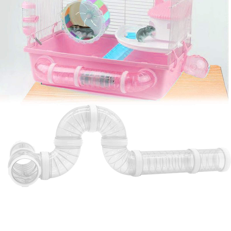 Hamster Tube Set, 8 Pack Transparent Curved Pipe Pet Cage Tunnel Hamster Toy DIY Creative Connection Tunnel External Sports Tube for Mouse Hamster Rat and Other Small Animals - PawsPlanet Australia