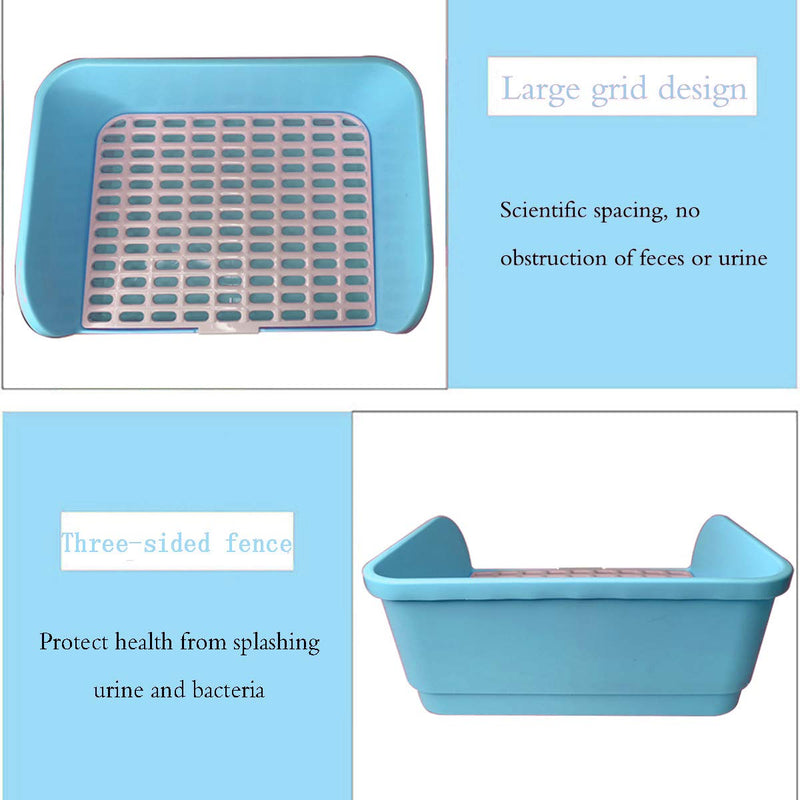 Hamiledyi Large Rabbit Litter Box Corner Bedding Box Chinchilla Toilet Trainer Square Potty Pet Pan for Adult Guinea Pig, Galesaur.Ferret  and Other Animals BLUE - PawsPlanet Australia