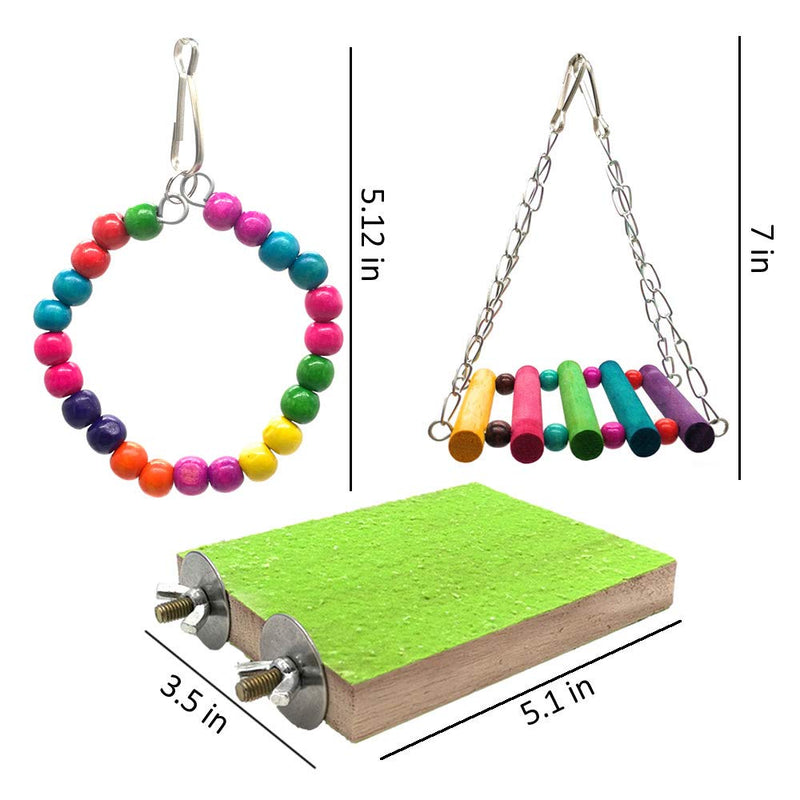 Mrli Pet 9 Pack Bird Swing Chewing Toys- Parrot Hammock Bell Toys Suitable for Small Parakeets, Cockatiels, Conures, Finches,Budgie,Macaws, Parrots, Love Birds - PawsPlanet Australia