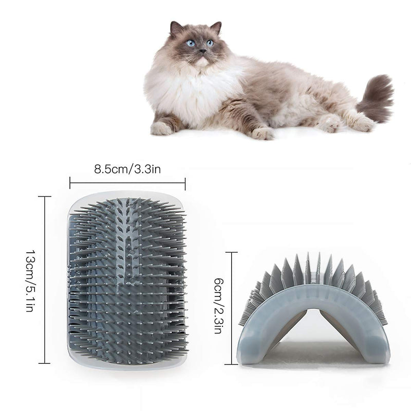 [Australia] - CLKHOWL Cat Self Groomer,4 Pack Cats Wall Corner Groomer Brush with Catnip, Grooming Brush Tool Massage Comb for Kitten Puppy 2 Black/2 Grey 