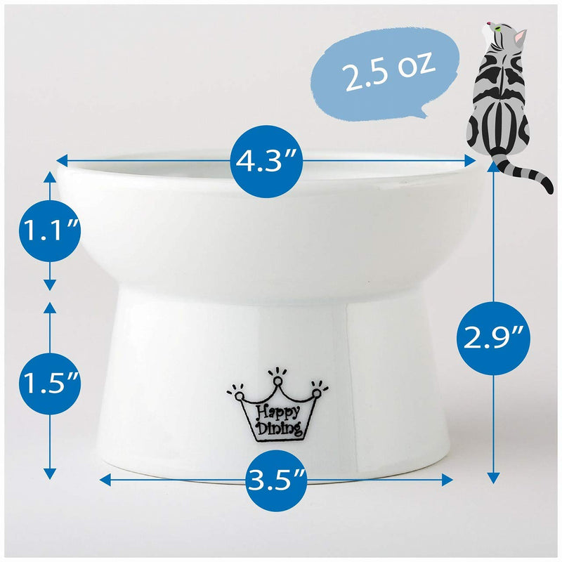 [Australia] - Necoichi Raised Cat Food Bowl, Stress Free, Backflow Prevention, Dishwasher and Microwave Safe, Made to EC & ECC European Standard Cupcake 