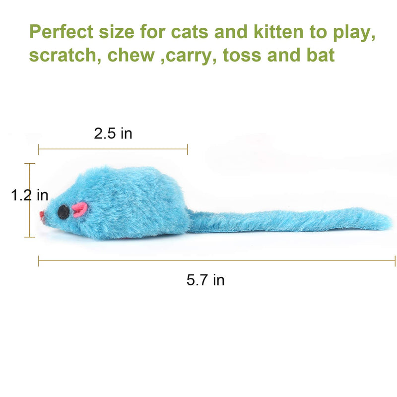 [Australia] - MeoHui 30PCS Catnip Toys for Cats, 5.5 Inches Faux Furry Catnip Mouse Toy with Rattle Noise, Rattling Fluffy Cat Toys Mice for Cat Kitten Exercise Interactive Play Fetch, 6 Colors Mixed Value Pack 