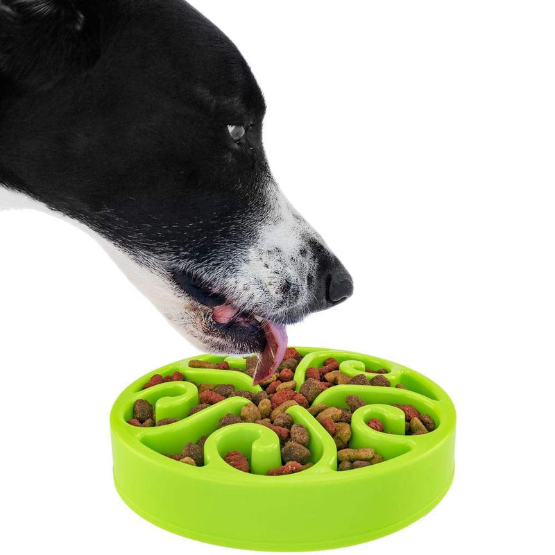 [Australia] - Slow Feeder Dog Bowl Anti-Choking Help Prevent Bloat Non Toxic BPA Free Feeding Dish, Green 