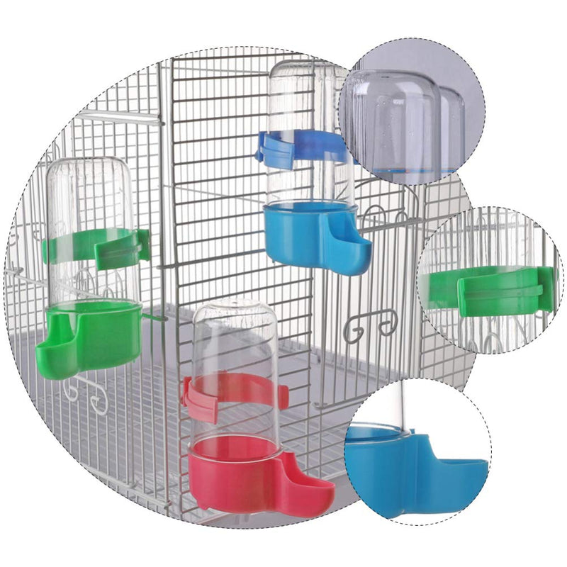 POPETPOP 3pcs Automatic Bird Feeders Bird Water Bottles Food Dispensers Hanging in Birds Cage for Cockatiel Parrots Budgie Lovebirds (Red Blue Green) - PawsPlanet Australia