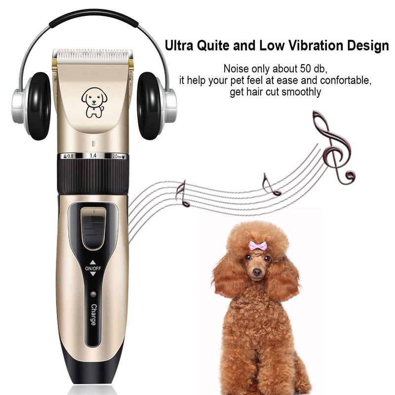 [Australia] - Kartice Dog Hair Clippers, Pet Hair Clippers Kit, Cordless Low Noise Rechargeable Dog Grooming Shaver Clippers with Nail Kits Scissors Comb for Dogs, Cats, Pets 