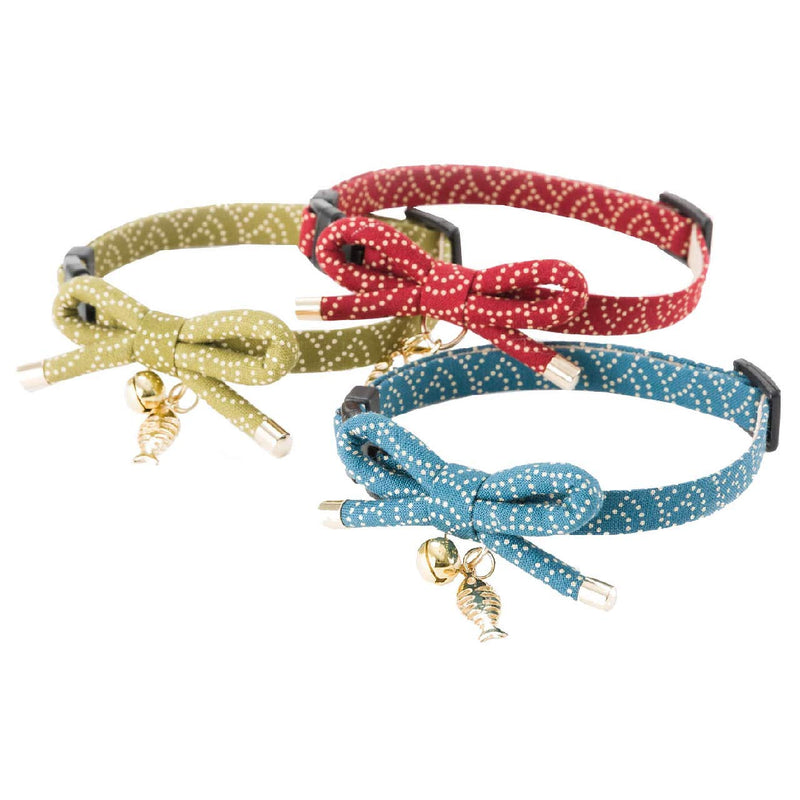 Necoichi Zen Fish Charm Cat Collar Blue - PawsPlanet Australia