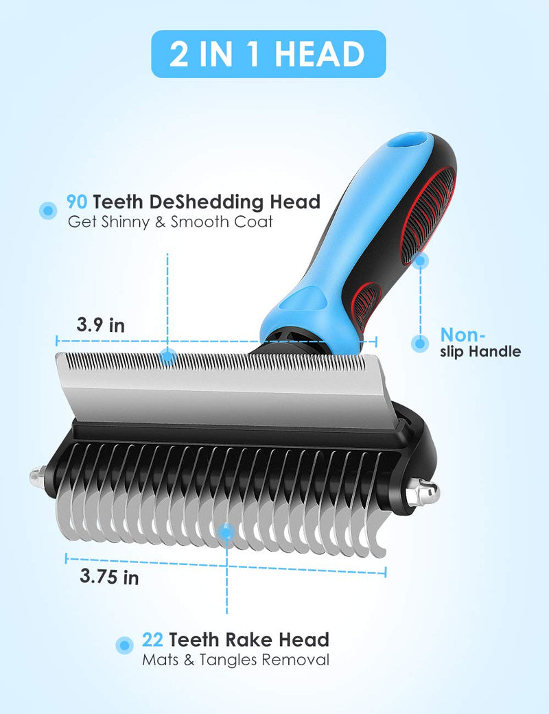 MalsiPree Dog Brush & Cat Brush 2-Side Professional Pet Grooming Tool for Shedding Medium to Long Hair, Dematting Combs for Dogs & Cats Deshedding, Mats & Tangles Removing L - PawsPlanet Australia