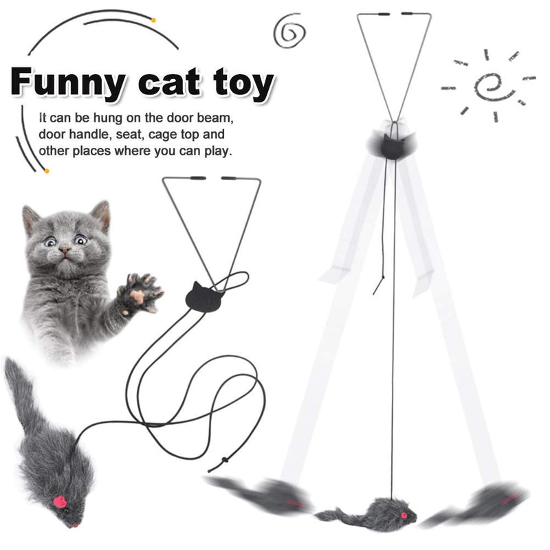 A-Door-Able Cat Toy, Teaser and Exerciser for Cat Door Hanging Pet Toy Living Room Pet Cat Mouse Toy Easy Install Flutter Teaser Cage Window Sear Multifunction Hanging Kitten Toys Grey - PawsPlanet Australia