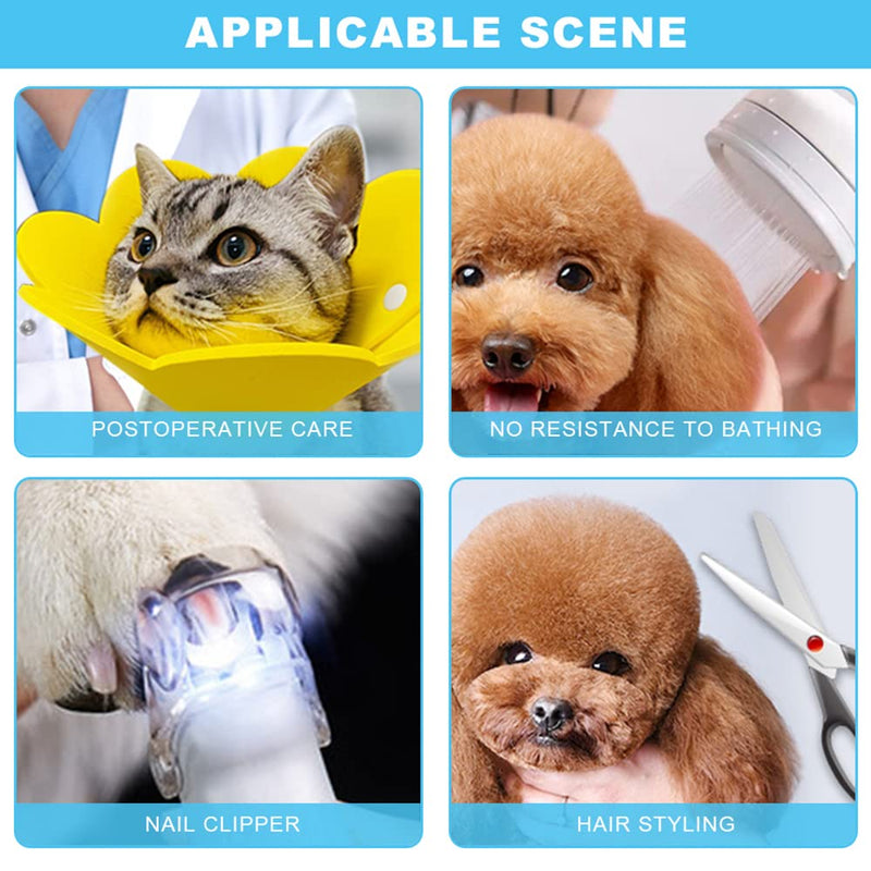 Cdemiy Protective Collar Cat Neck Brace, 2 Pieces Pet Neck Brace Anti-lick, Adjustable Soft Collar, Cat Collar for Protective Collar Recovery from Wound (M, Yellow and Blue) - PawsPlanet Australia