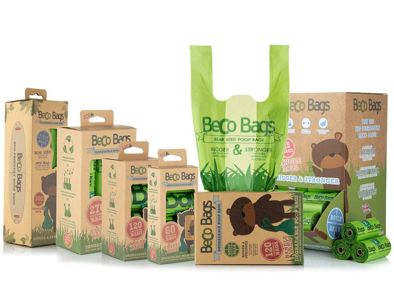 [Australia] - Beco Bags Dog Waste Bags Extra Thick and Strong Poop Bags for Dogs, Leakproof, Anti-Tear, Degradable Value Pack (270 Bags) X 