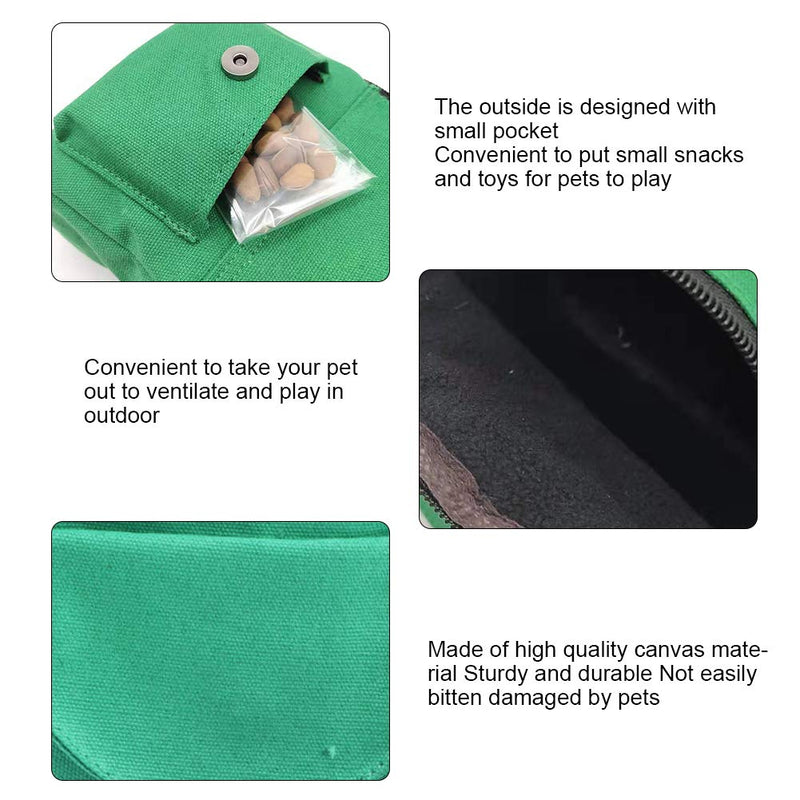 GOTOTOP Pet Outgoing Bag Hamsters Chinchillas Portable Small Pets Canvass Plush Cool Black Natural Green Outdoor Pet Supplies(7.09x6.69x1.57inch)(Natural Green) - PawsPlanet Australia