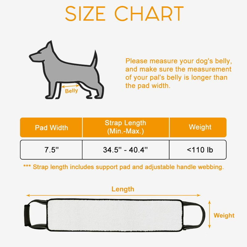 [Australia] - rabbitgoo Dog Sling for Large Dogs Hind Leg Support, Handle Adjustable Assist Lifting Hip Harness for Elderly Dogs, Soft Reflective Rehabilitation Pet Lifter for Dogs with Mobility Problems 