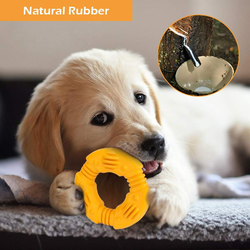 [Australia] - Intsun Small Dog Chew Toys for Aggressive Chewers, Ultra-Tough Durable Puppy Chew Toy, Natural Rubber Teething Chew Toy for Small & Medium Dog 