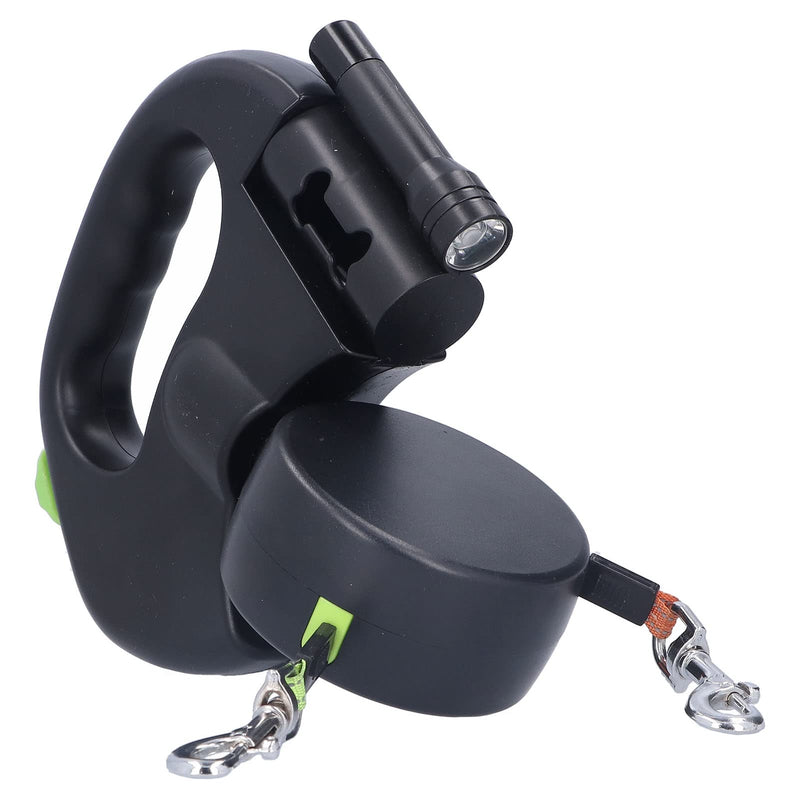 Nimoa Dog Leash, Automatic Dog Leash Retractable Double Dog Leash Dog Lead Pet Leash 1 Tow Rope 2 Retractable Double Dog Leash with Flashlight and Bag Dispenser - PawsPlanet Australia