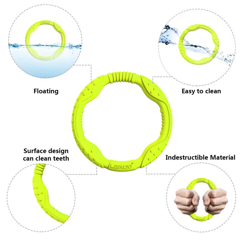 LaRoo Dog Flying Ring Toys,Floating Flying Dog Disc Toys,Summer Pet Training Outdoor Durable Chew Toys for Medium and Large dogs (Large Green/30cm) Large Green/30cm - PawsPlanet Australia