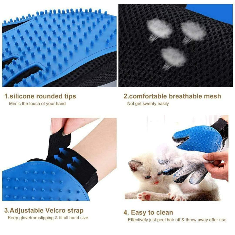 [Australia] - Dog Hair Remover – Pet Hair Remover - Set with Silicone Shedding Mitt, Reusable Double-Side -  Pet Fur Remover - Self-Cleaning Brush – Grooming Set for Cats and Dogs – 3 Pet Hair Remover Tools 