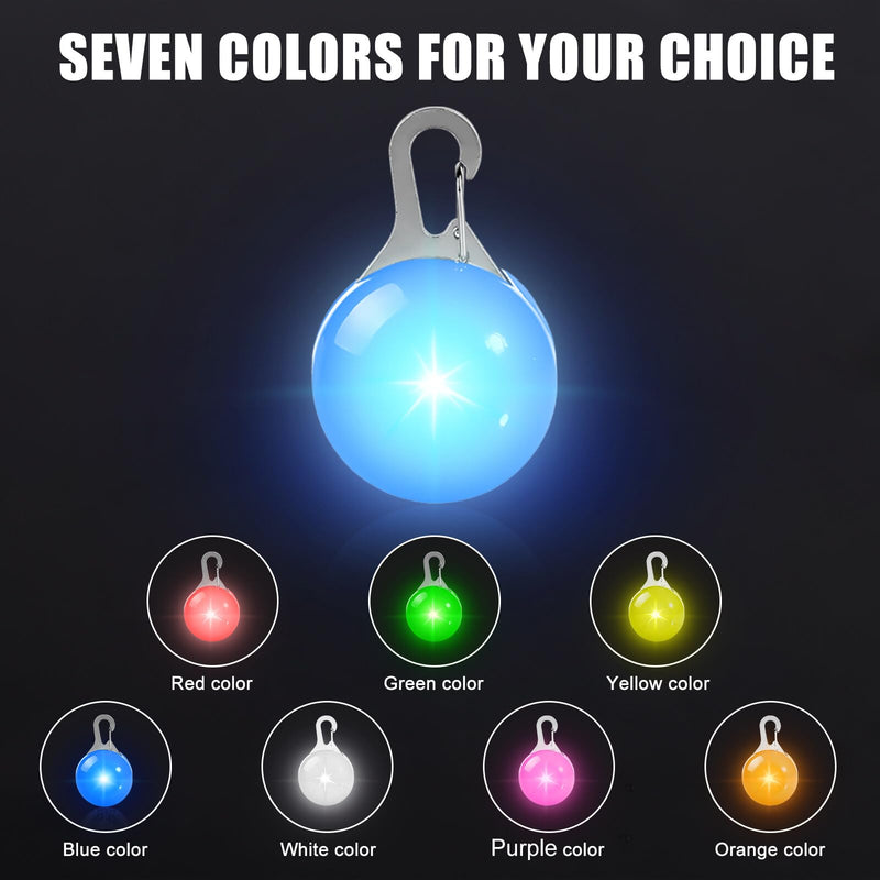 Pack of 7 dog light pendants, LED flashing light, dog collar pendant for dogs, cats, pet light collar with 3 flashing modes, safety light key chain for school bags, children, joggers - PawsPlanet Australia