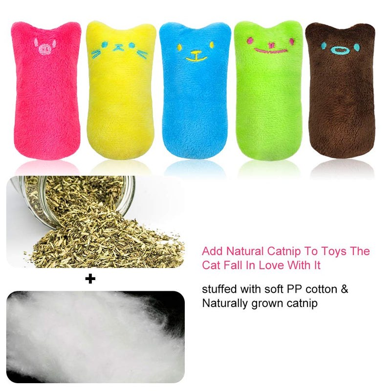 [Australia] - SEGMINISMART Cat Catnip Toys, Interactive Plush Cat Toys, 5Pcs Catnip Chew Toy, Soft Plush Cat Pillow for Cat Kitten Teeth Cleaning Playing Chewing 