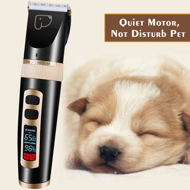 kiizon Dog Grooming Clippers 3/5-Speed Professional Rechargeable Cordless Pet Clippers&Hair Trimmer Tool Kit/Set for Thick Coats Cats with LED Screen Indication Intelligent Protection Clippers-3 Speed - PawsPlanet Australia