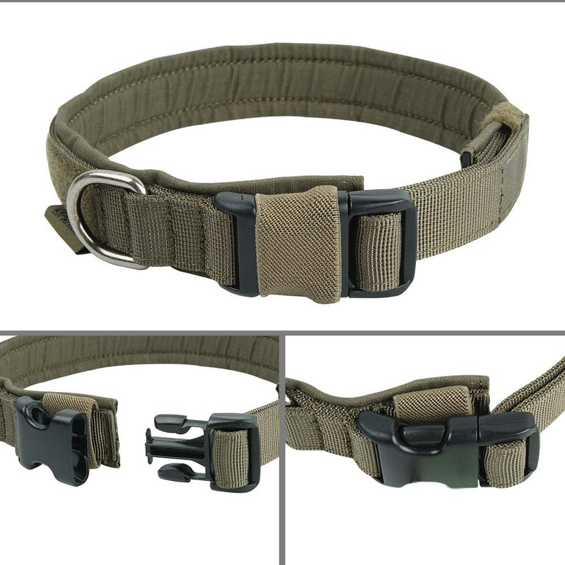 EXCELLENT ELITE SPANKER 1.4" Width Small or Medium Dog Collar Puppy Collar for Military Training and Leading(Ranger Green,S) S RGN - PawsPlanet Australia